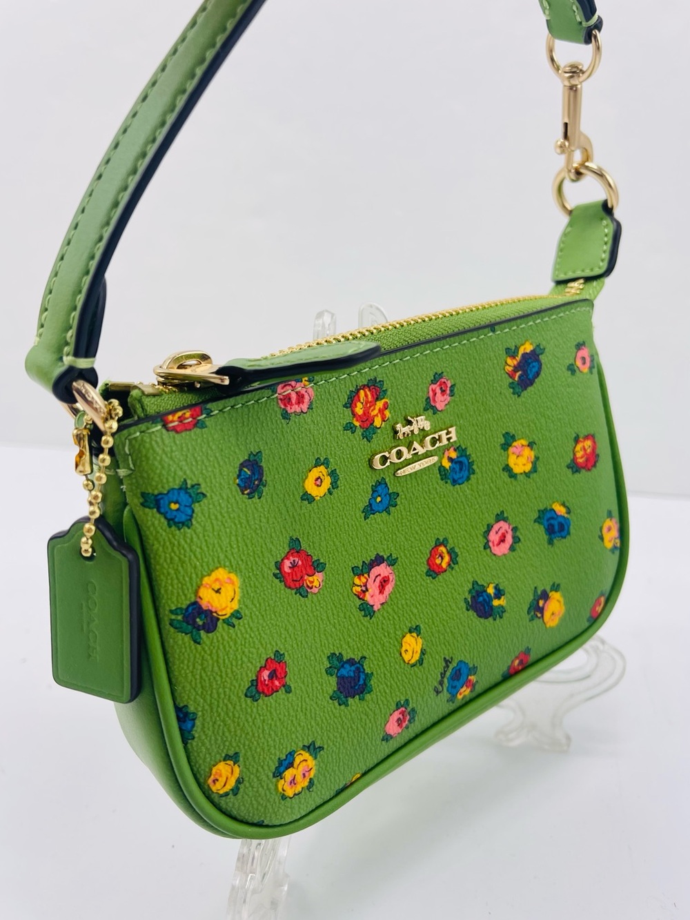 Coach Nolita 15 Mini Vintage Rose Print PICK 1 PINK OR LIME GREEN Purse NEW